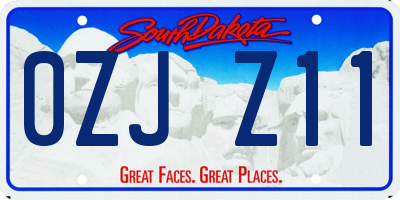 SD license plate 0ZJZ11