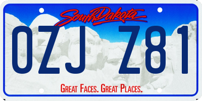 SD license plate 0ZJZ81