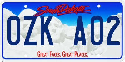 SD license plate 0ZKA02