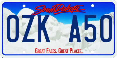 SD license plate 0ZKA50