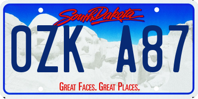SD license plate 0ZKA87