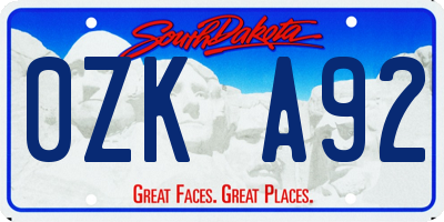 SD license plate 0ZKA92
