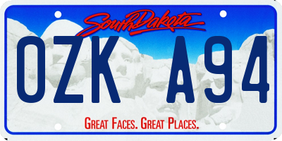 SD license plate 0ZKA94