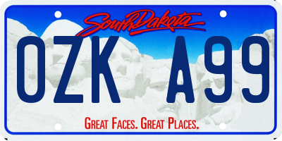 SD license plate 0ZKA99