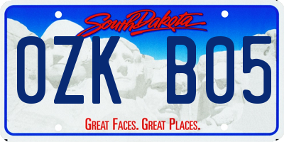 SD license plate 0ZKB05