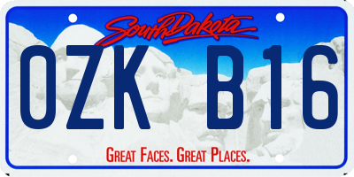 SD license plate 0ZKB16