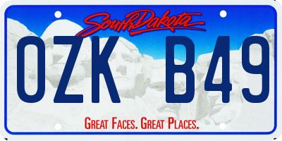 SD license plate 0ZKB49
