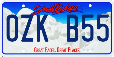 SD license plate 0ZKB55