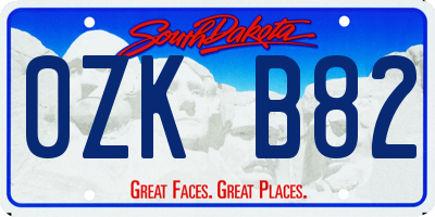 SD license plate 0ZKB82