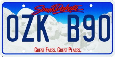 SD license plate 0ZKB90