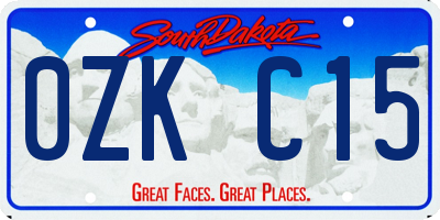 SD license plate 0ZKC15
