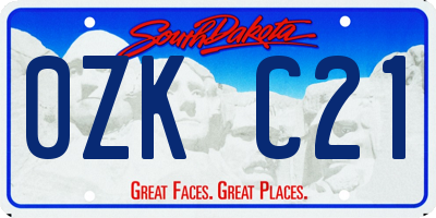 SD license plate 0ZKC21