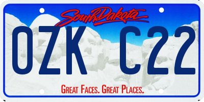 SD license plate 0ZKC22