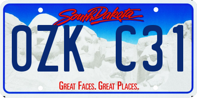 SD license plate 0ZKC31
