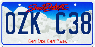 SD license plate 0ZKC38