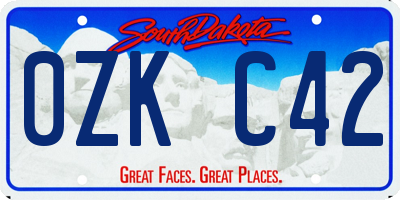 SD license plate 0ZKC42