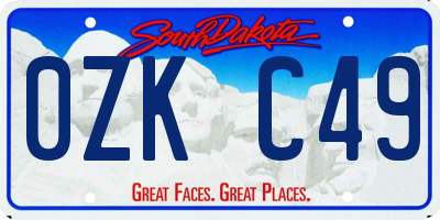 SD license plate 0ZKC49