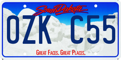 SD license plate 0ZKC55