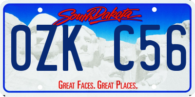 SD license plate 0ZKC56