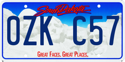 SD license plate 0ZKC57