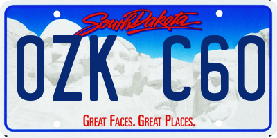 SD license plate 0ZKC60