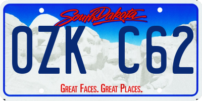 SD license plate 0ZKC62