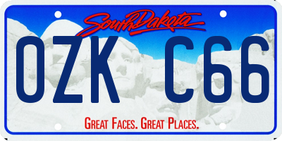 SD license plate 0ZKC66