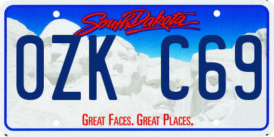 SD license plate 0ZKC69