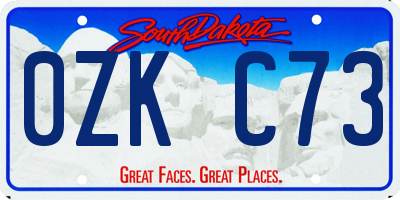 SD license plate 0ZKC73