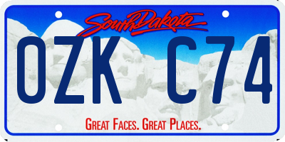 SD license plate 0ZKC74