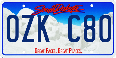 SD license plate 0ZKC80
