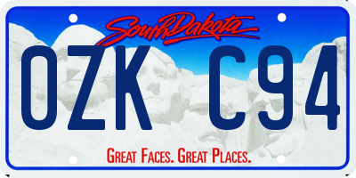 SD license plate 0ZKC94