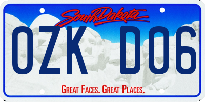 SD license plate 0ZKD06