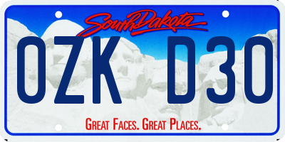 SD license plate 0ZKD30
