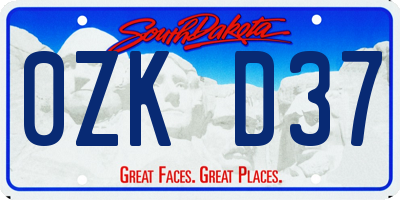 SD license plate 0ZKD37