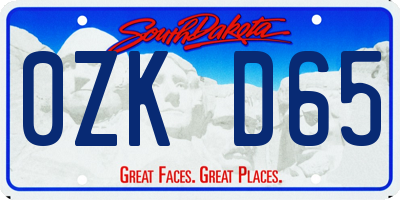 SD license plate 0ZKD65