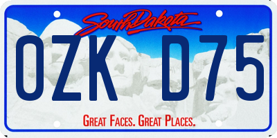 SD license plate 0ZKD75