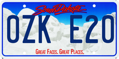 SD license plate 0ZKE20
