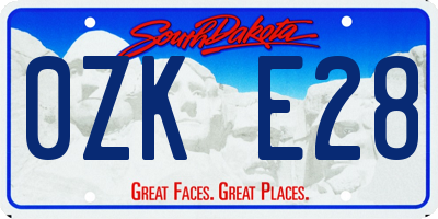 SD license plate 0ZKE28