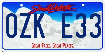 SD license plate 0ZKE33
