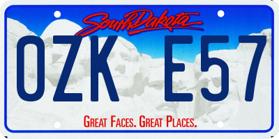 SD license plate 0ZKE57