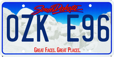 SD license plate 0ZKE96
