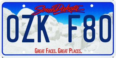 SD license plate 0ZKF80