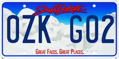 SD license plate 0ZKG02