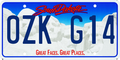SD license plate 0ZKG14