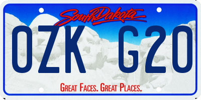 SD license plate 0ZKG20