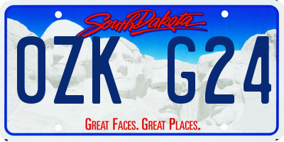 SD license plate 0ZKG24