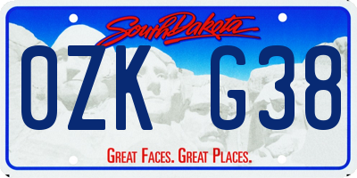 SD license plate 0ZKG38