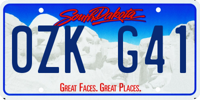 SD license plate 0ZKG41