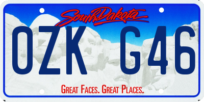 SD license plate 0ZKG46